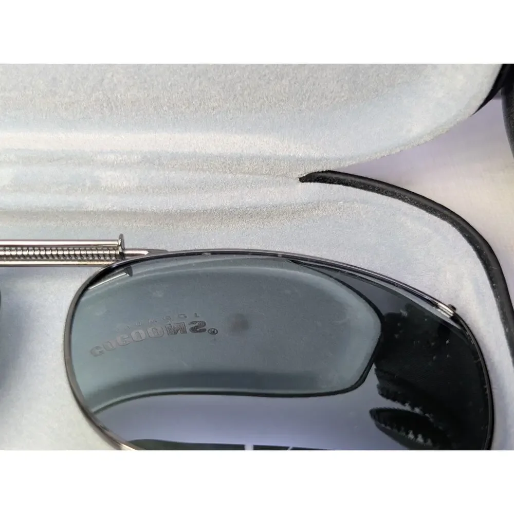 Cocoons Sunwear Polarized Clip On Sunglasses W/ Hard Case Zip Case Sleeve